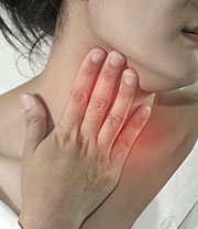 Swelling of the lymph gland in the armpit or neck