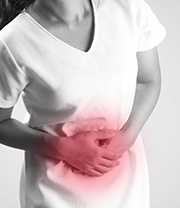 Abdominal pain and swelling